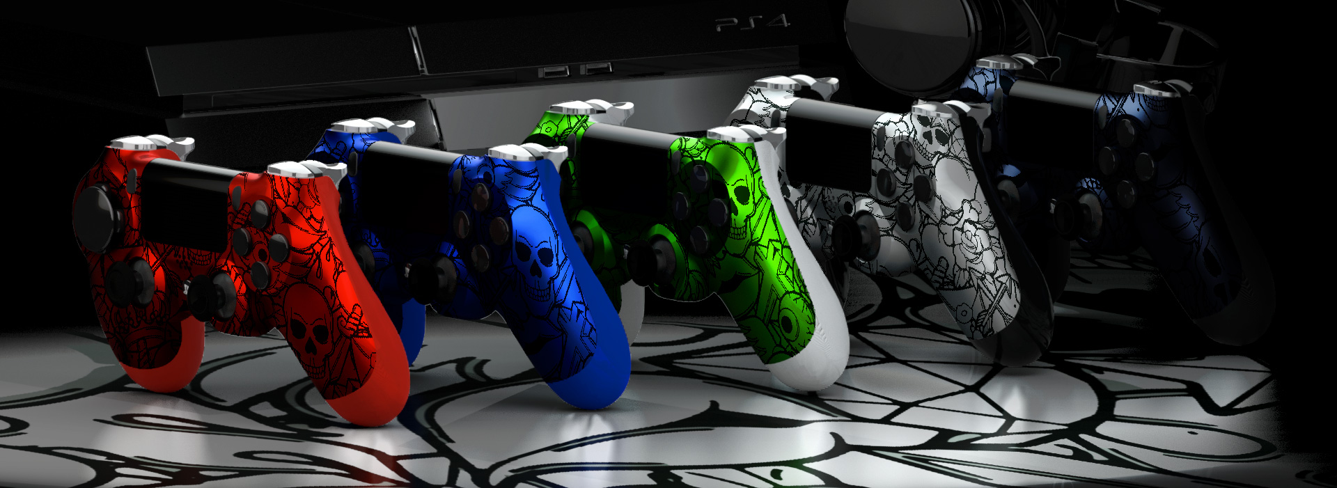 Manette PS4 personnalisée à palettes Xbox One - Blast Controllers